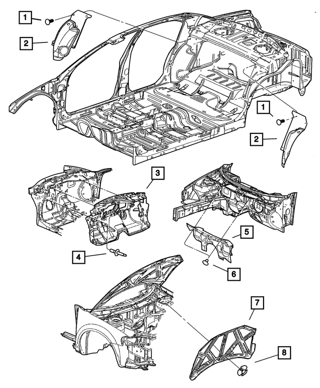 4878106AE - Body Sheet Metal Except Doors: Dash Panel Silencer for Mopar Image