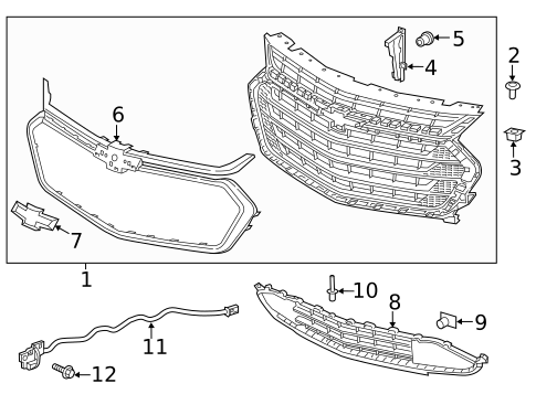 Grille & Components for 2019 Chevrolet Traverse #0
