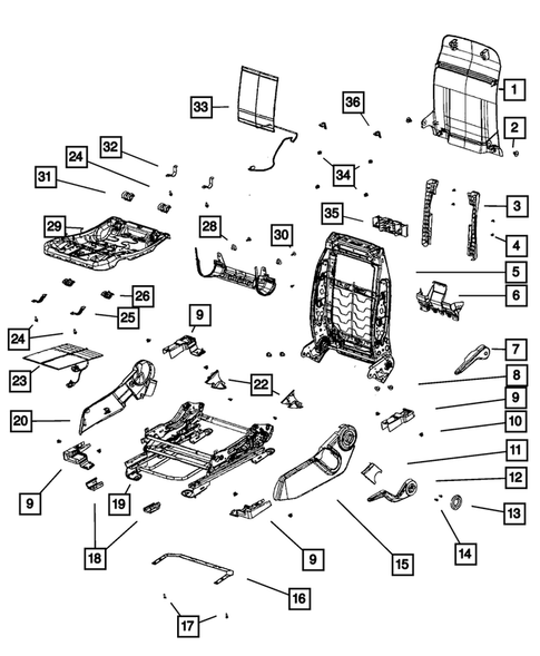 Front Seats - Adjusters, Recliners, Shields and Risers for 2011 Dodge Caliber #0