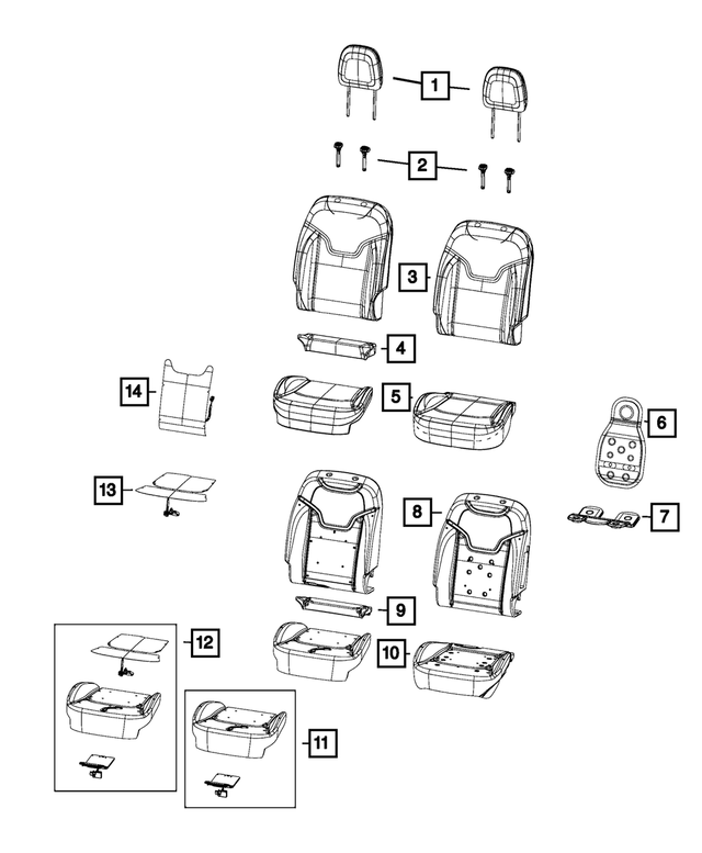 6GB01LR5AC - Interior Trim: Front Seat Back Cover, Left for Jeep: Compass Image