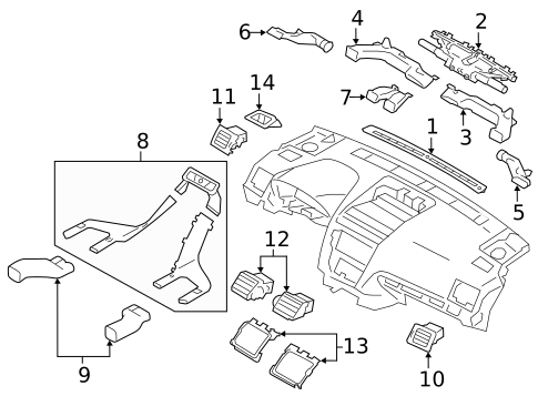Ducts for 2013 Subaru XV Crosstrek #0