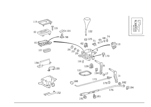 Floor Shift Used with Automatic Fourspeed Transmission for 1991 Mercedes-Benz 300 E #1