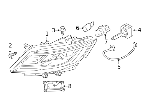 Headlamp Components for 2018 Lincoln MKC #0