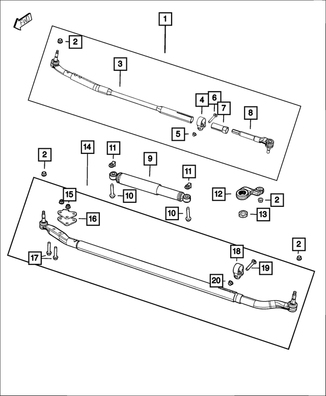 « 68383343AA – Steering : Barre De Connexion, Externe Douille pour Mopar Image »