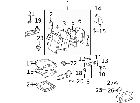 Front Seat Components for 2004 Toyota Sienna #5