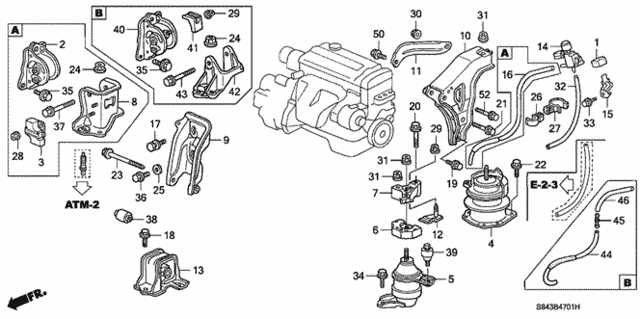Engine Mounts (AT) (2) for 2001 Honda Accord #0