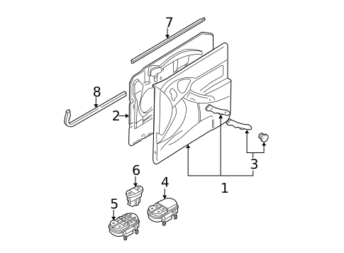 Interior Trim - Front Door for 2005 Ford Focus #0