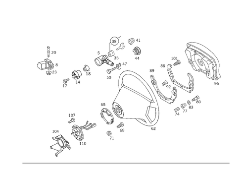 Steering Wheel and Steering Wheel Lock for 1999 Mercedes-Benz C43 AMG #1