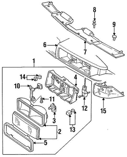Headlamp Components for 1992 Buick Regal #0