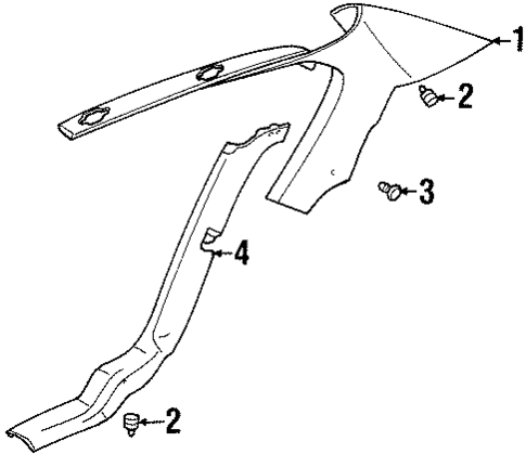 Interior Trim - Quarter Panels for 1999 Oldsmobile Cutlass #0