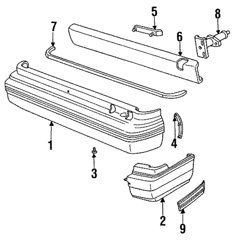 Bumper & Components - Rear for 1991 Dodge Spirit #0