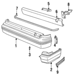4451978 - Body: Bumper Cover Retainer for Chrysler: LeBaron | Dodge: Spirit Image