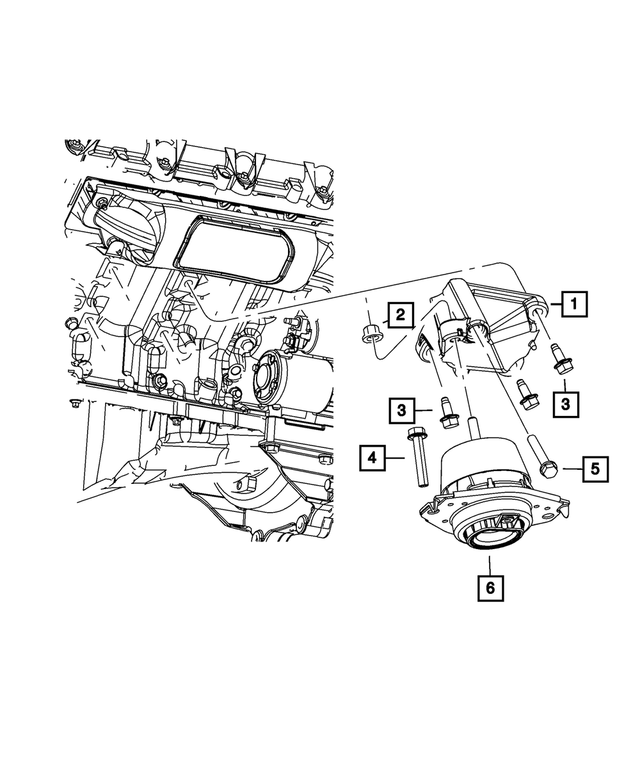 6102019 - 5.7L Gas; Engine: Hex Head Bolt And Washer, Mounting for Mopar Image