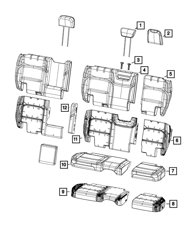 7AU68STTAB - Interior Trim: Rear Seat Back Cover for Mopar Image