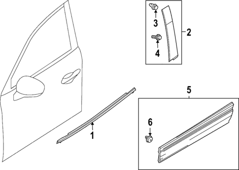 Exterior Trim - Front Door for 2023 Mazda MX-30 EV #3