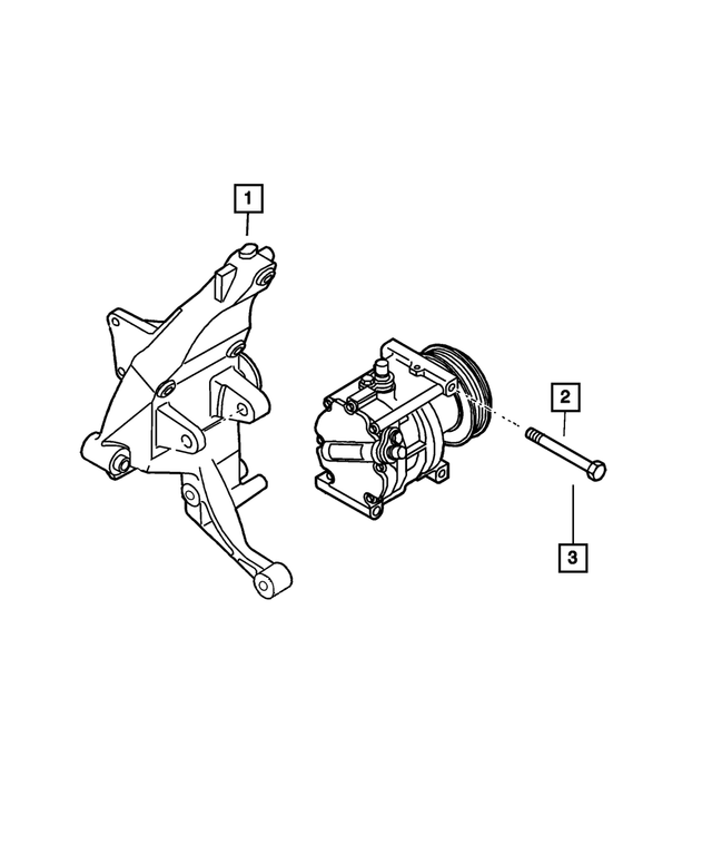 68073065AA - Air Conditioners and Heaters: A/c Compressor Bracket for Mopar Image
