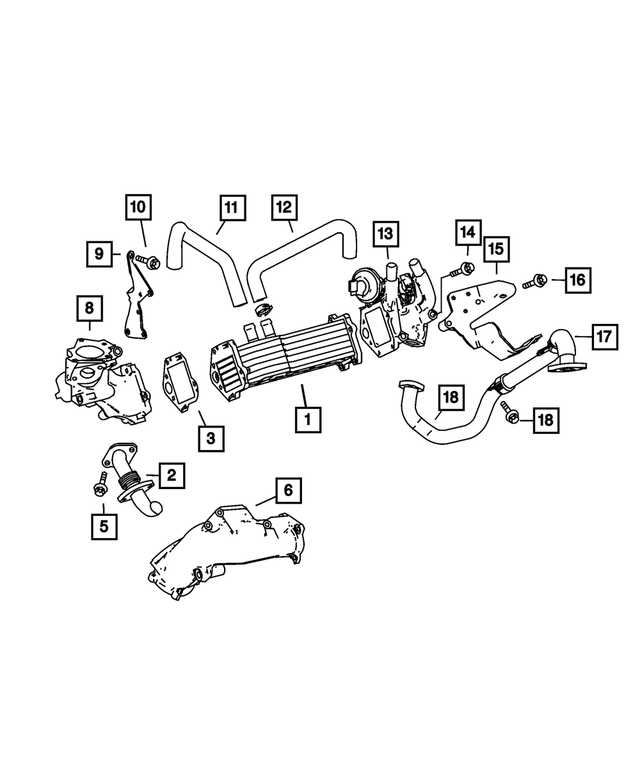 68057983AB - Emission Controls: Cooler for Dodge: Sprinter 2500, Sprinter 3500 Image