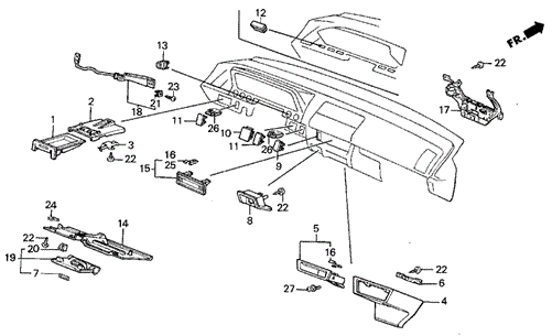 Instrument Panel Garnish for 1987 Acura Integra #0