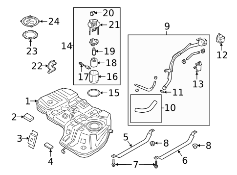Fuel System Components for 2022 Hyundai Santa Fe #0