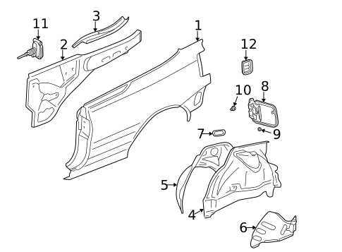 Quarter Panel & Components for 1999 Volkswagen Cabrio #1