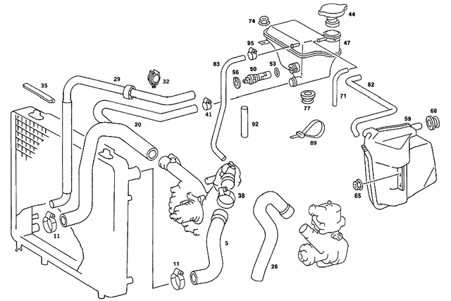 2015012382 - Radiator: Hose for Mercedes-Benz: 190, 190E Image image
