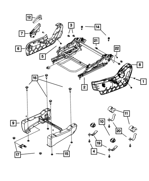 Front Seats - Adjusters, Recliners, Shields and Risers for 2019 Dodge Grand Caravan #2