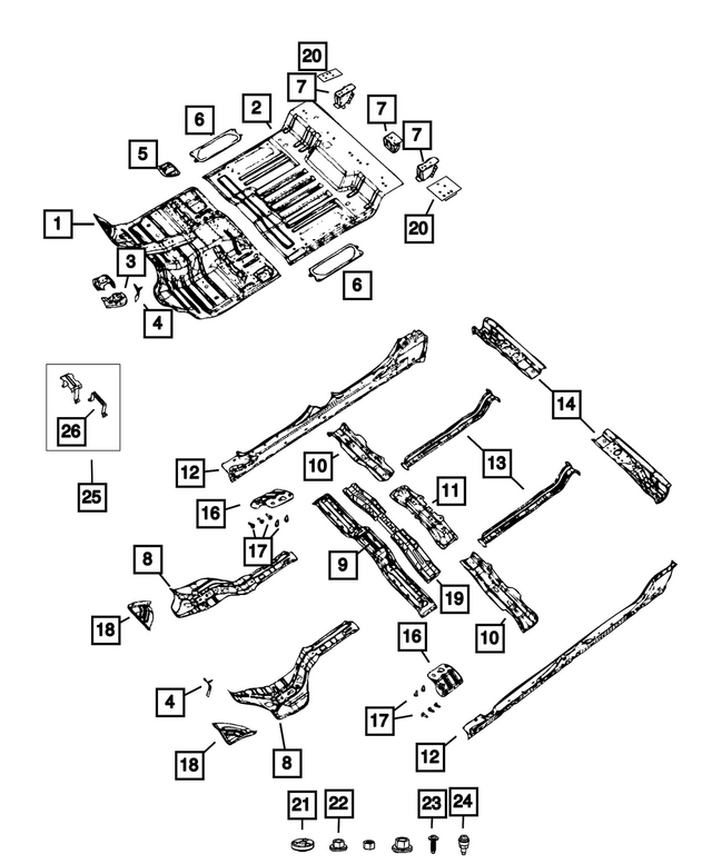 68623963AA - : Floor Pan Bracket for Mopar Image