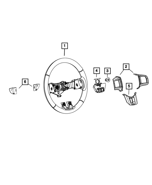 1VZ23XSAAA - Steering: Steering Wheel Bezel, Left for Mopar Image