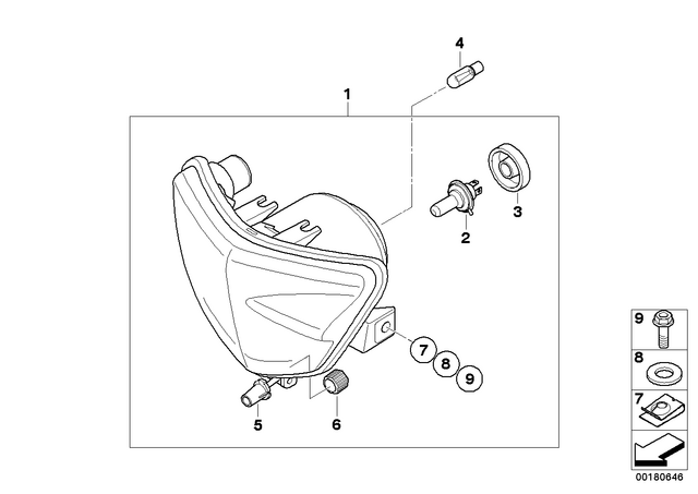 63127711100 - : Headlight                 for BMW-Motorrad Image