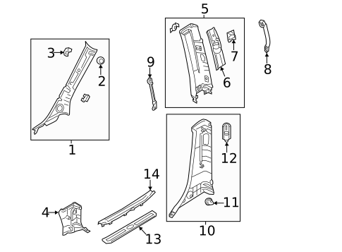 Interior Trim - Pillars for 2014 Kia Sedona #0