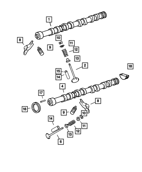 Camshafts and Valves for 2004 Jeep Wrangler #0