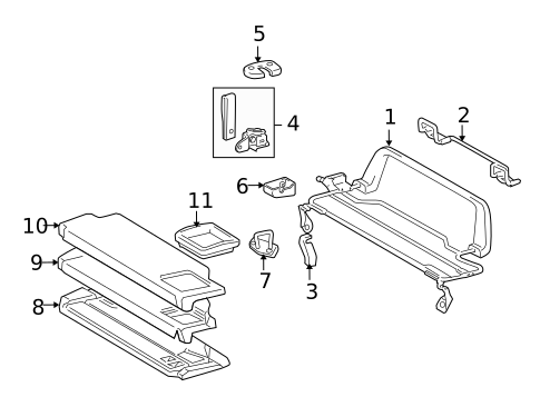 Rear Seat Components for 2006 Toyota Tacoma #1