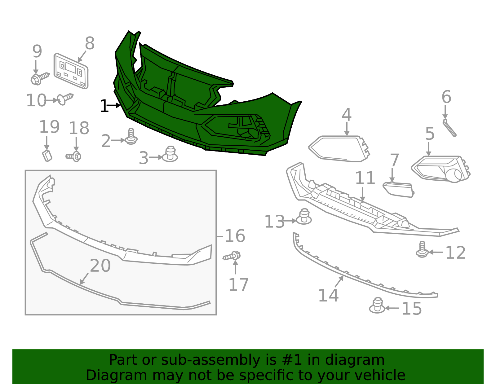 OEM 2017-2021 Honda Civic Bumper Cover 04711-TGH-A01ZZ | Honda