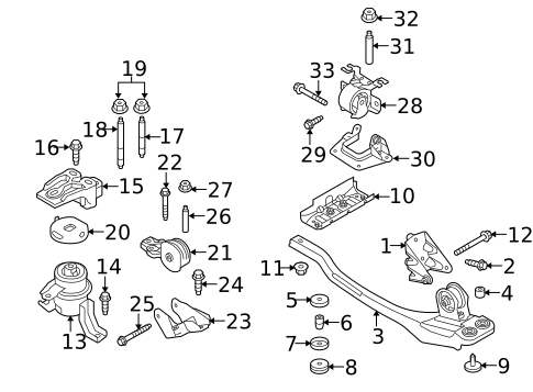 Engine & Trans Mounting for 2010 Ford Escape #0
