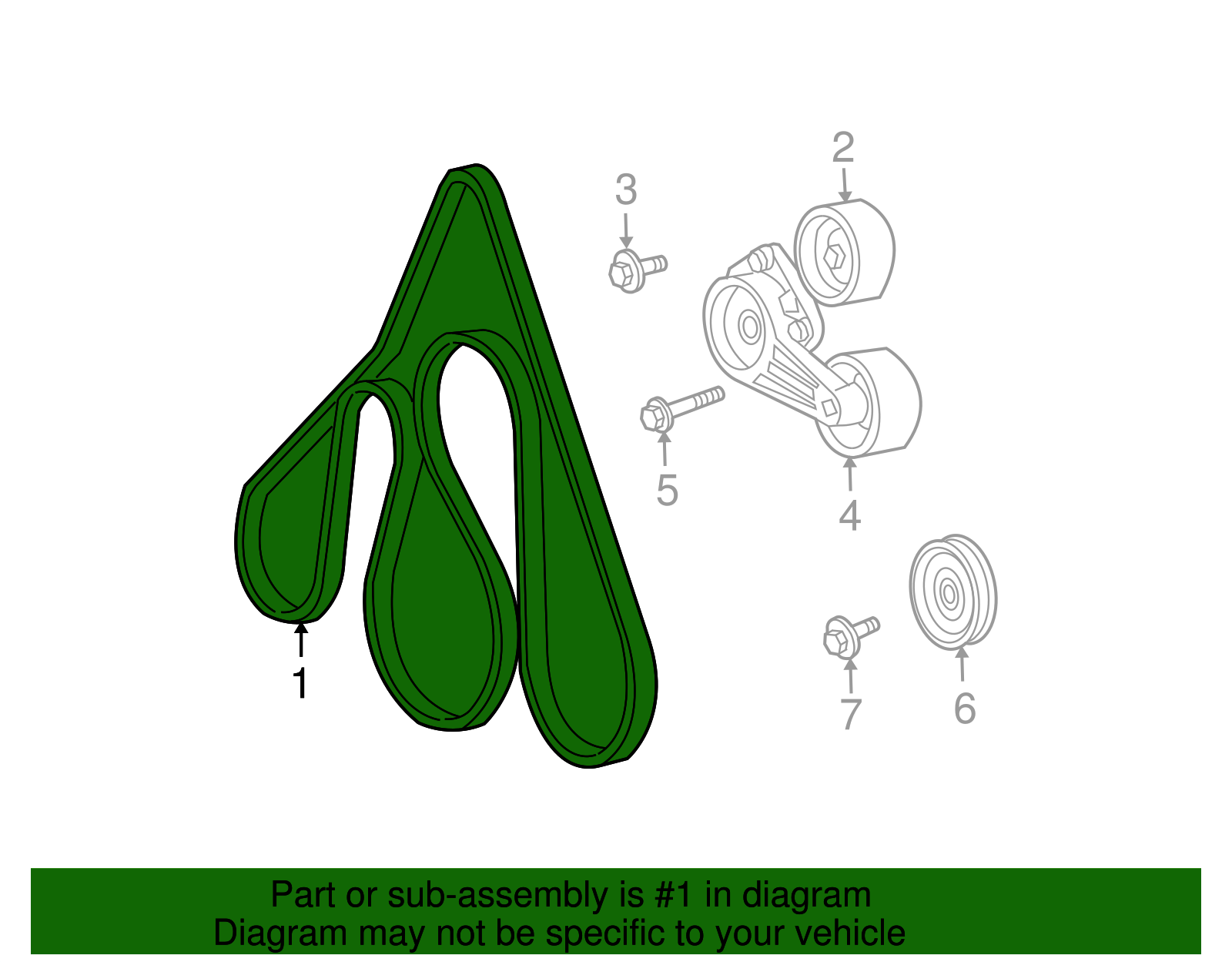 7L3Z-8620-D Serpentine Belt 2004-2008 Ford Lasco Auto Parts