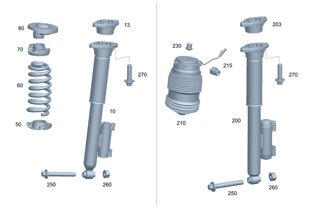 2383206901 - Springs, Suspension and Hydraulics: Shock Absorber for Mercedes-Benz: E400, E450, E53 AMG Image image
