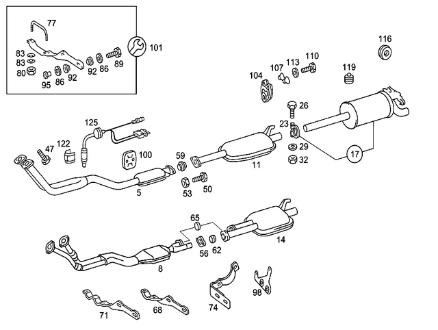 2014909519 - Exhaust System: Exhaust Pipe for Mercedes-Benz: 190E Image image