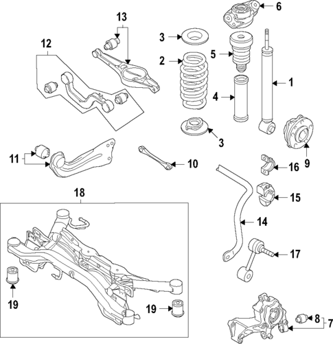 Rear Suspension for 2023 Volkswagen Atlas #1