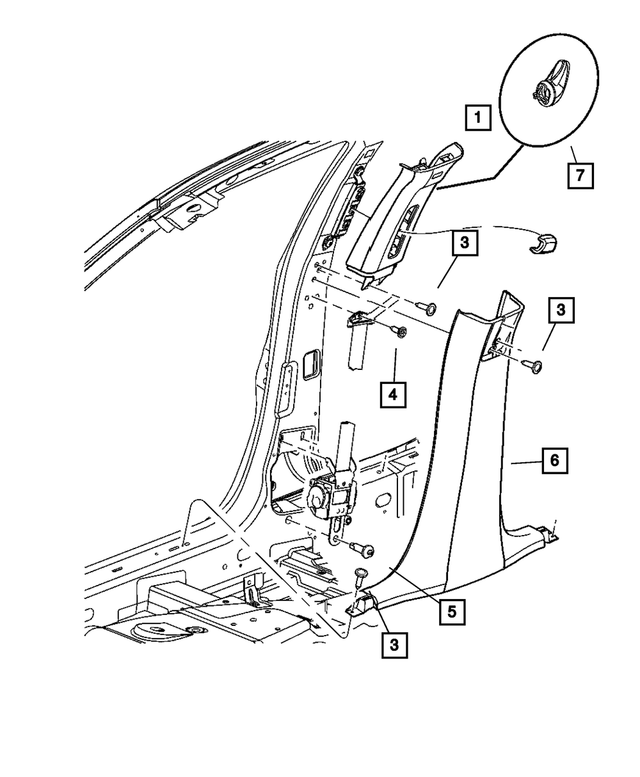UM22BD1AF - Interior Trim: B Pillar Molding, Right for Mopar Image