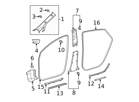 Interior Trim - Pillars for 2005 Toyota Prius #0