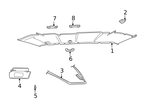 Interior Trim - Roof for 2002 Ford Explorer Sport #0