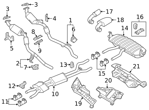 Exhaust & Tail Pipes for 2017 Volkswagen Touareg #0