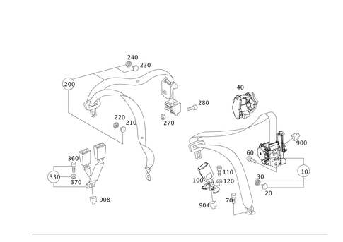Rear Seat Seat Belt for 2012 Mercedes-Benz C250 #0