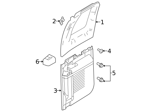 Interior Trim - Rear Door for 2010 Ford F-350 Super Duty #2