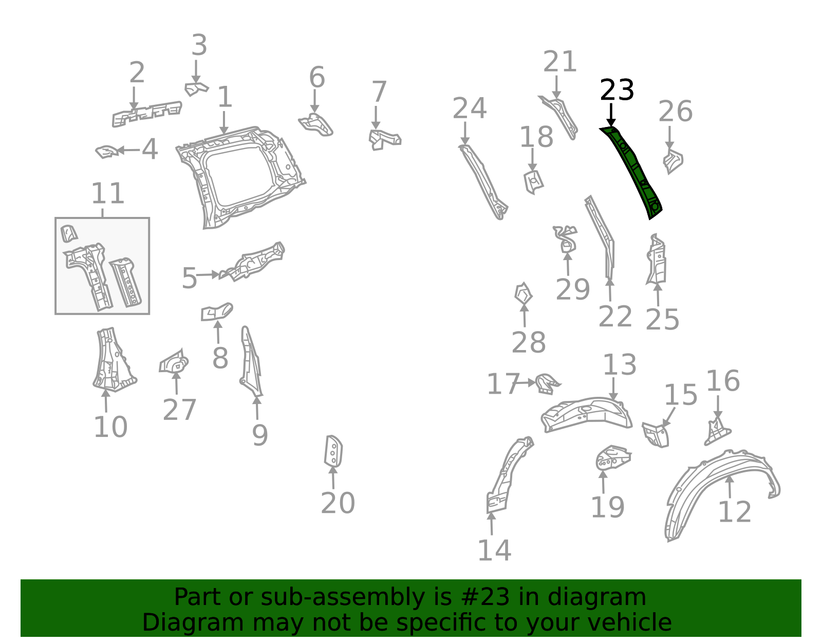 61629-60090 - High-Quality Body D-Pillar for 2008-2021 Lexus LX570 ...