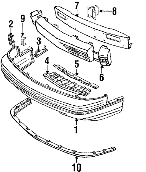 Bumper & Components - Front for 1988 Oldsmobile Cutlass Supreme #0