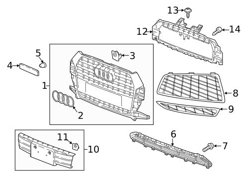 Grille & Components for 2018 Audi Q3 Quattro #1
