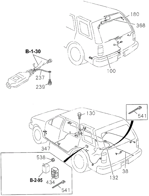 Wiring Harness (RR.) for 1997 Honda Passport #0