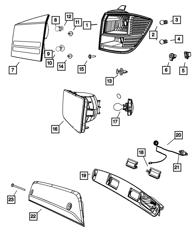 5178272AB - : Rear Fog Lamp, Right for Mopar Image