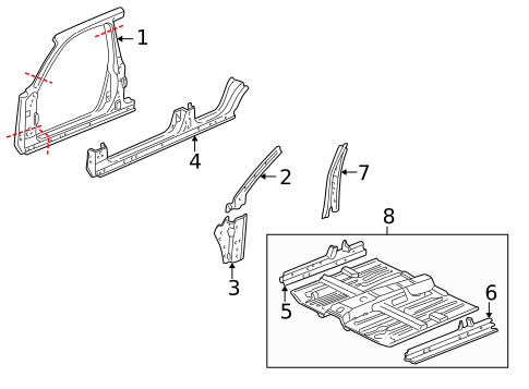 Hinge Pillar for 2003 Honda Civic #3